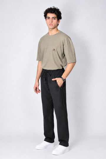 Men’s Knitted Waffle Co-Ord Set –Drop Shoulder T-Shirt & Wide-Leg Trouser