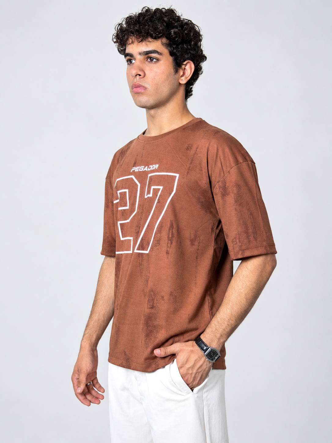 Pegador 27 Graphic Oversized T-Shirt – Brown