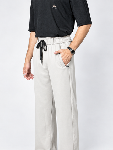 Men’s Beige Relaxed-Fit Knitted Waffle Trouser – Textured Pocket Detail