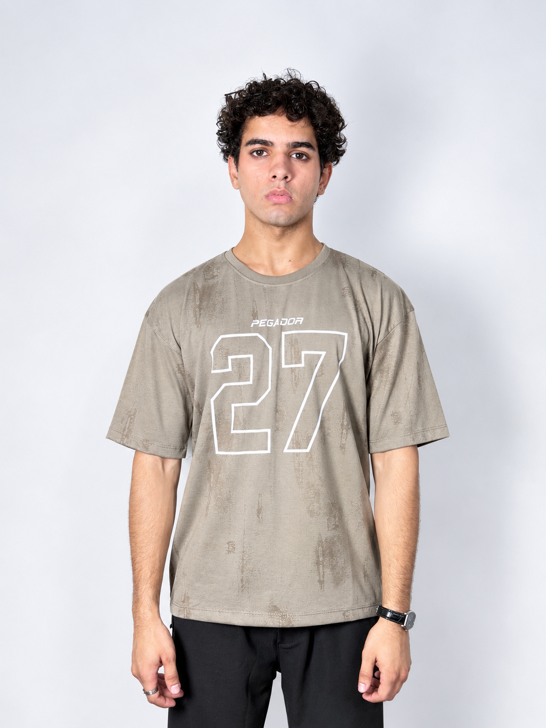 Pegador 27 Graphic Oversized T-Shirt –Beige