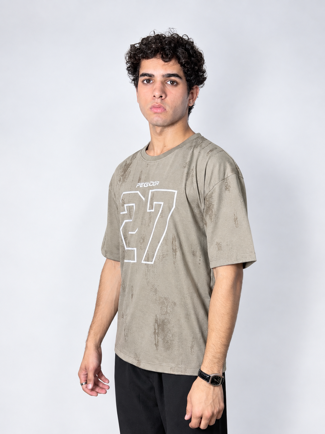 Pegador 27 Graphic Oversized T-Shirt –Beige