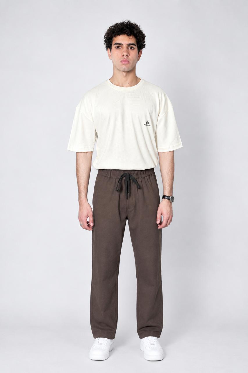 Men’s Knitted Waffle Co-Ord Set –Drop Shoulder T-Shirt & Wide-Leg Trouser